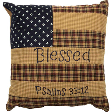 Patriotic Patch Pillow Blessed 10